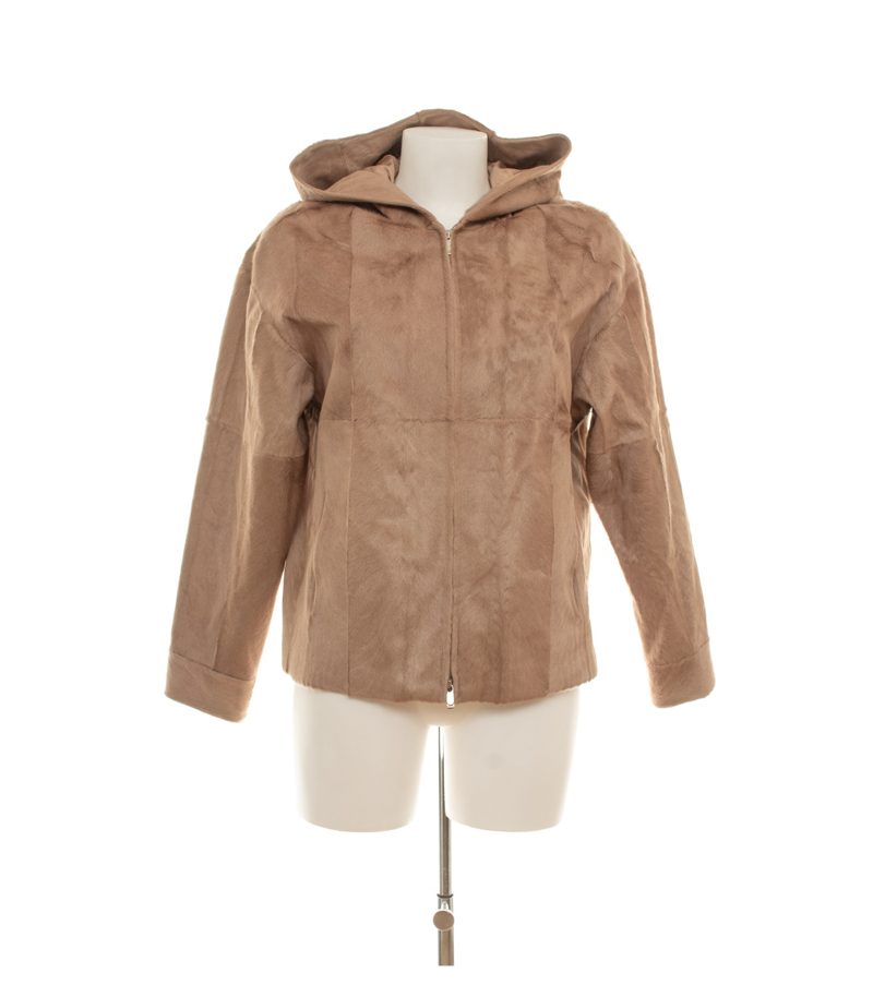 Damen Jacke Gr. 38 Hellbraun Lederjacke Leder – Foto 1