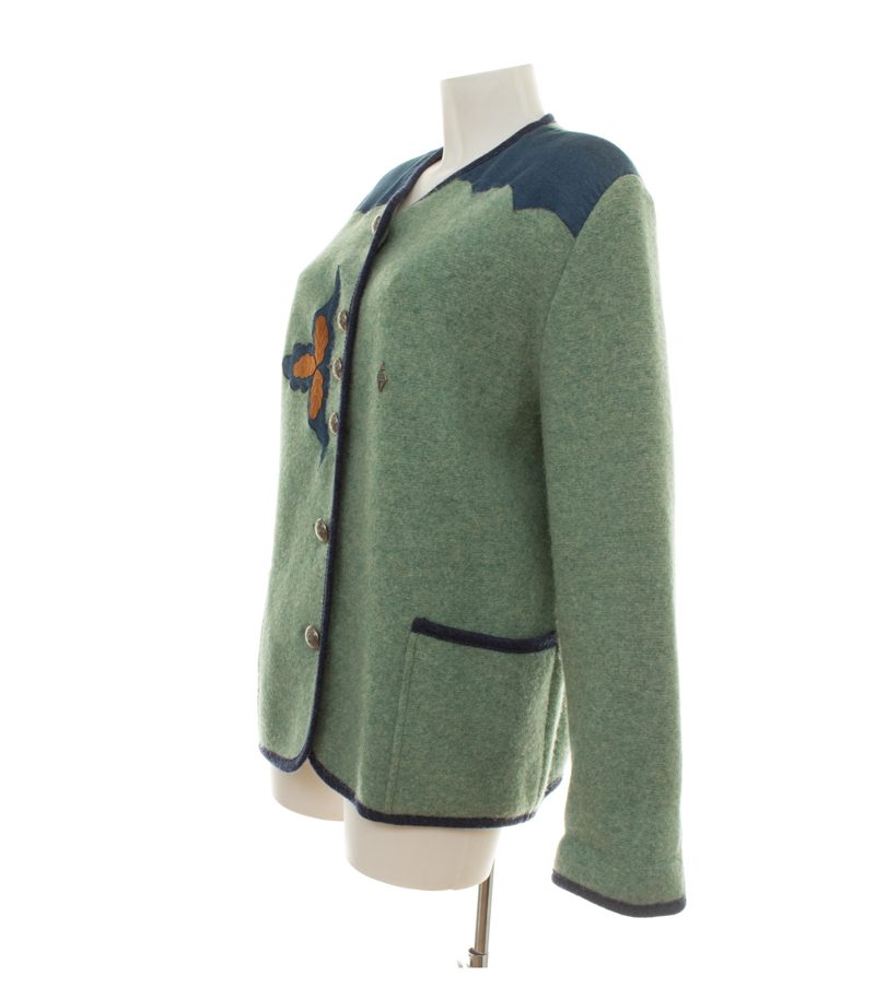 Kitz-Pichler Damen Jacke Gr. 42 Grün Janker Wolle Bestickt – Foto 2