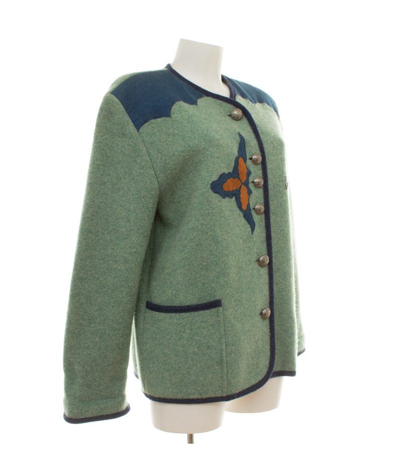 Kitz-Pichler Damen Jacke Gr. 42 Grün Janker Wolle Bestickt – Foto 4