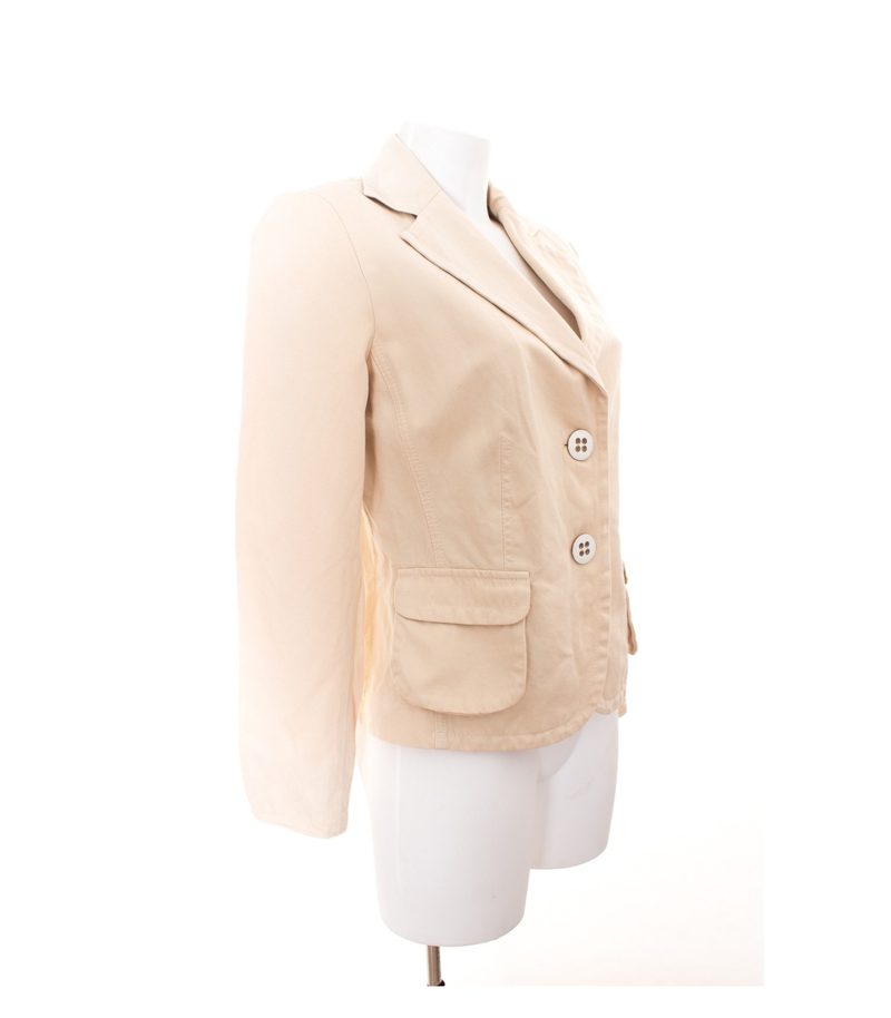 RIANI Damen Blazer Gr. DE 40 Creme Baumwolle Leinen – Foto 2