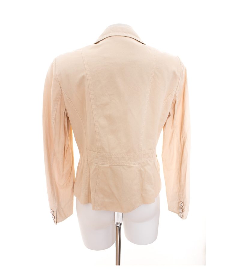 RIANI Damen Blazer Gr. DE 40 Creme Baumwolle Leinen – Foto 3