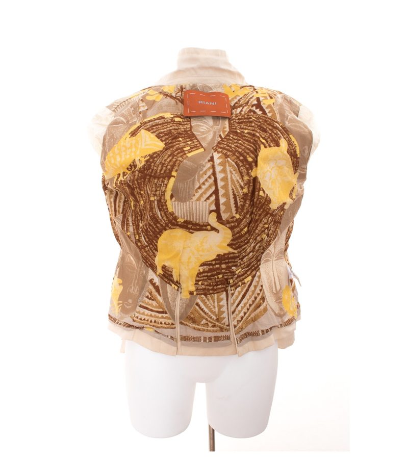 RIANI Damen Blazer Gr. DE 40 Creme Baumwolle Leinen – Foto 4
