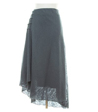 Senas Damen Rock Gr. M Blau A-Linie Wolle Ohne Muster