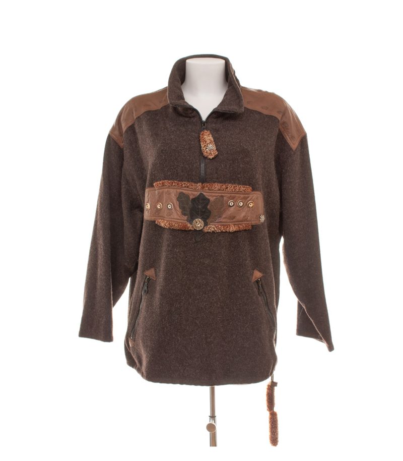 Spieth & Wensky Damen Jacke Gr. 38 Braun Wollmix Lederbesätze – Foto 1