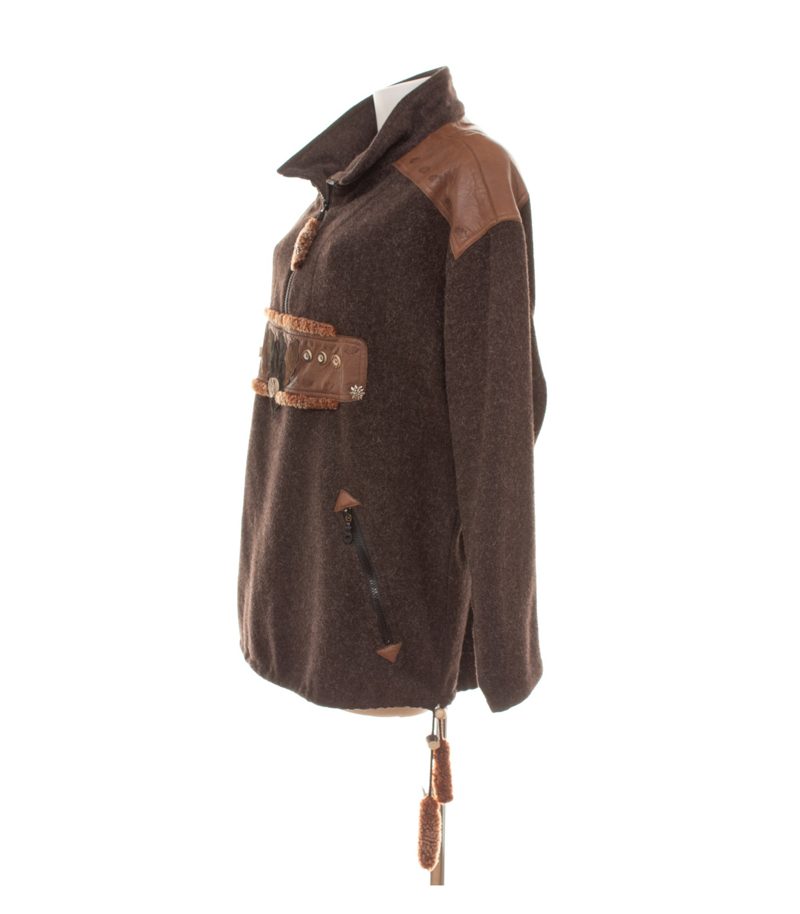 Spieth & Wensky Damen Jacke Gr. 38 Braun Wollmix Lederbesätze – Foto 2
