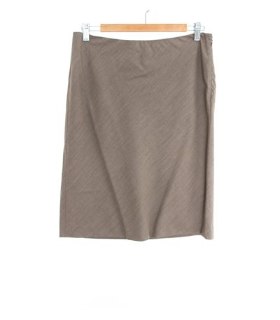 Calvin Klein Damen Rock Gr. 8 DE 38 Taupe Wolle