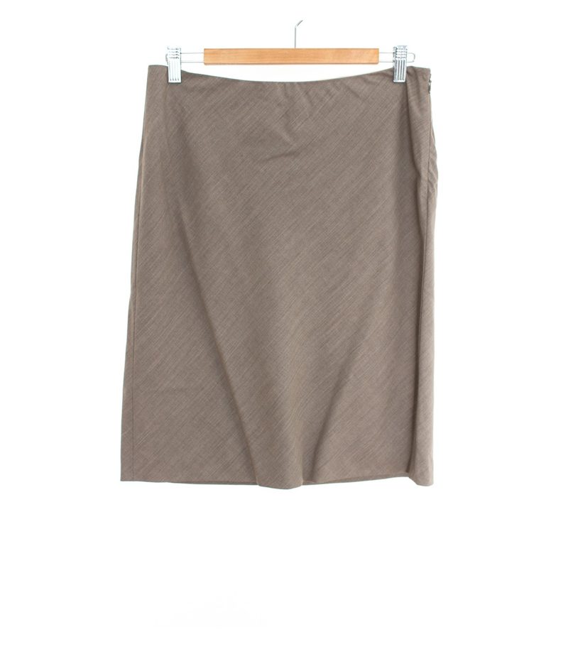 Calvin Klein Damen Rock Gr. 8 DE 38 Taupe Wolle – Foto 1