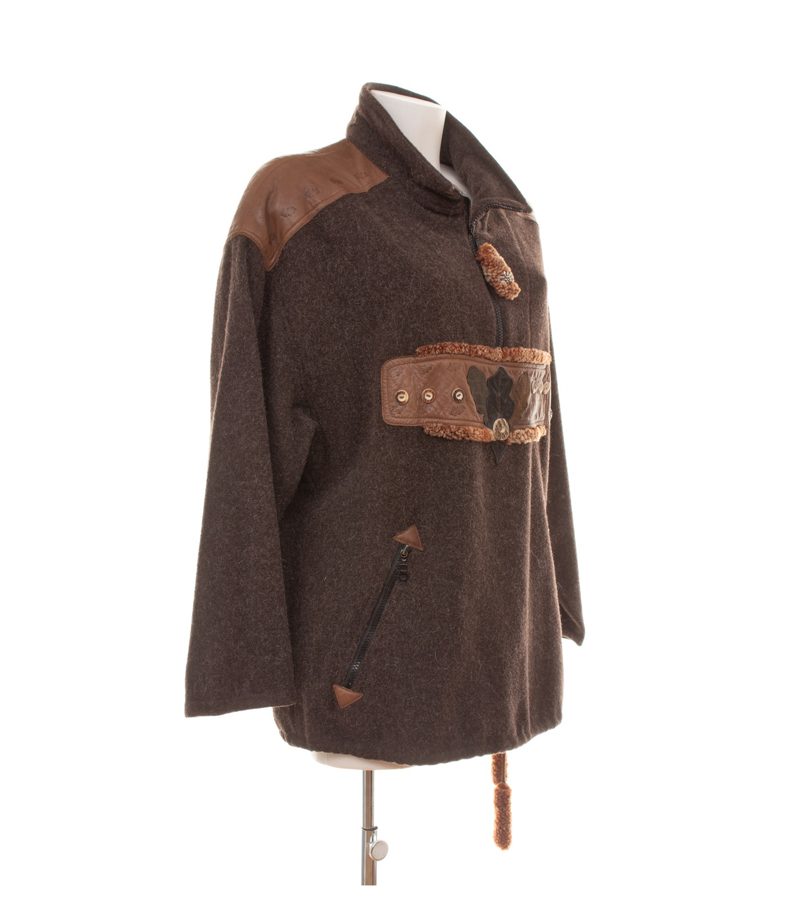 Spieth & Wensky Damen Jacke Gr. 38 Braun Wollmix Lederbesätze – Foto 4