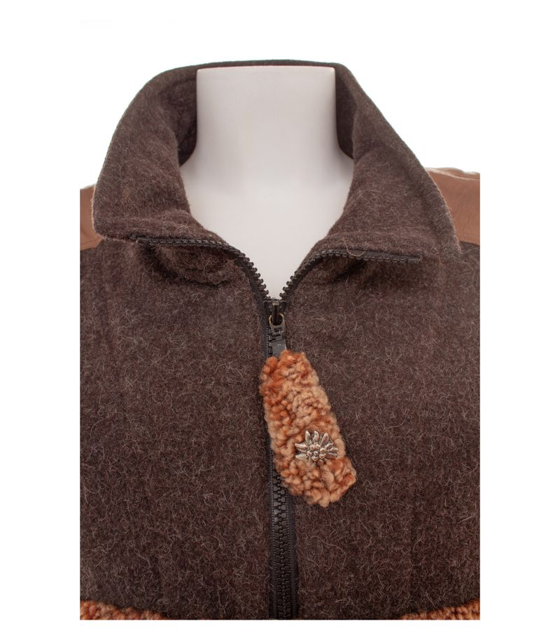 Spieth & Wensky Damen Jacke Gr. 38 Braun Wollmix Lederbesätze – Foto 5