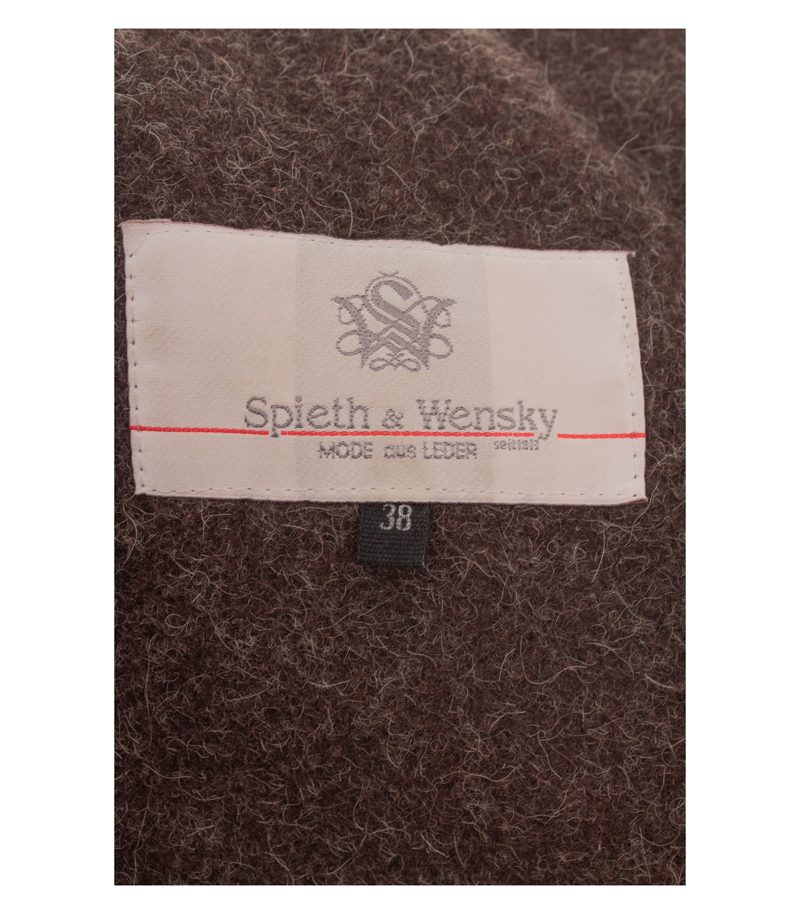 Spieth & Wensky Damen Jacke Gr. 38 Braun Wollmix Lederbesätze – Foto 8