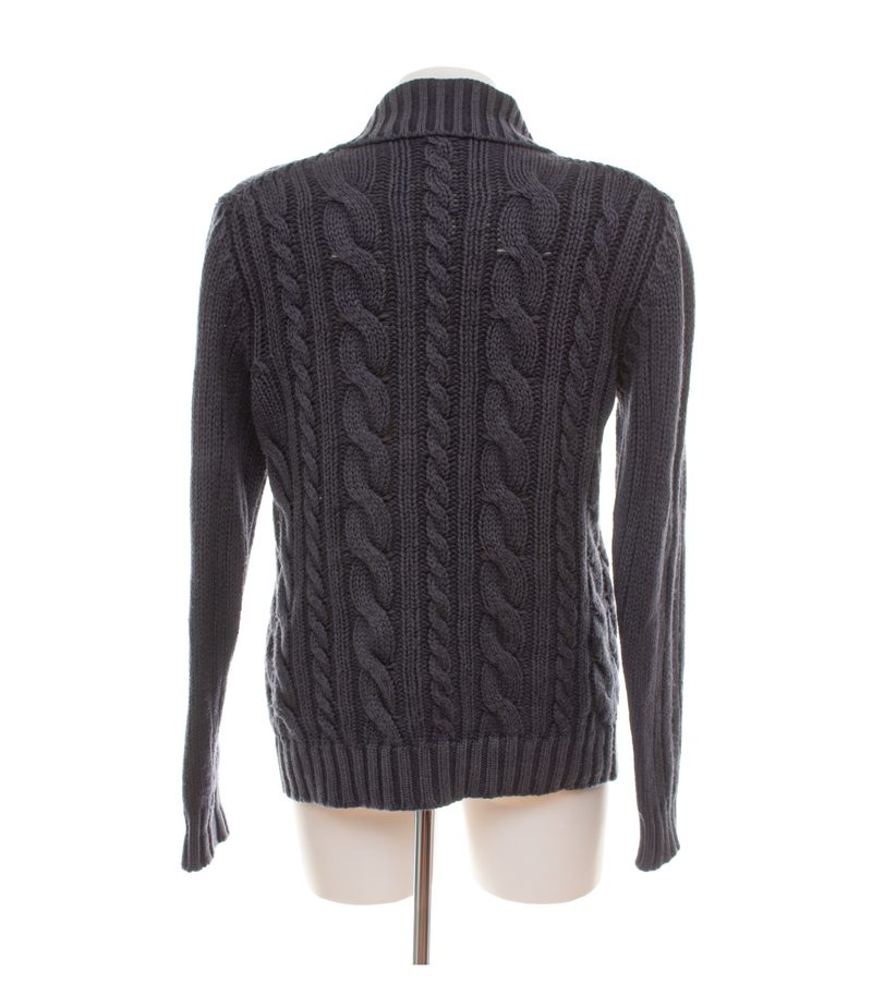 Boglioli Herren Strickjacke Gr. M Blau Wolle Zopfstrick – Foto 3