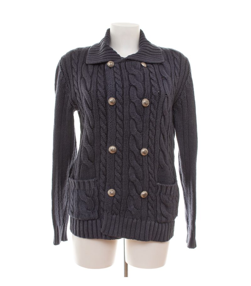 Boglioli Herren Strickjacke Gr. M Blau Wolle Zopfstrick – Foto 5