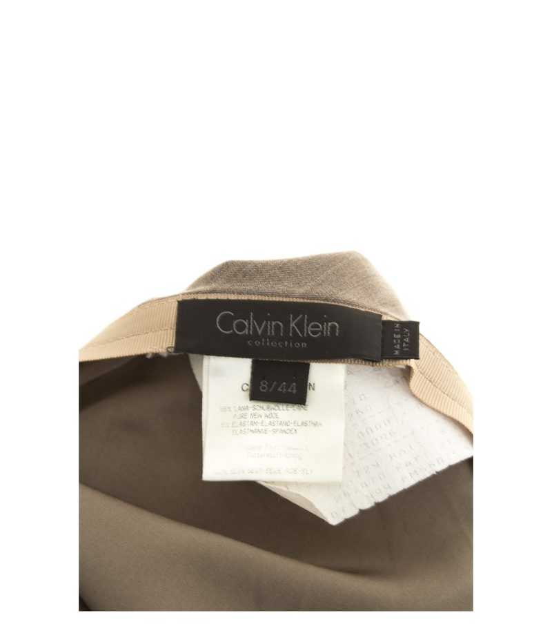 Calvin Klein Damen Rock Gr. 8 DE 38 Taupe Wolle – Foto 3