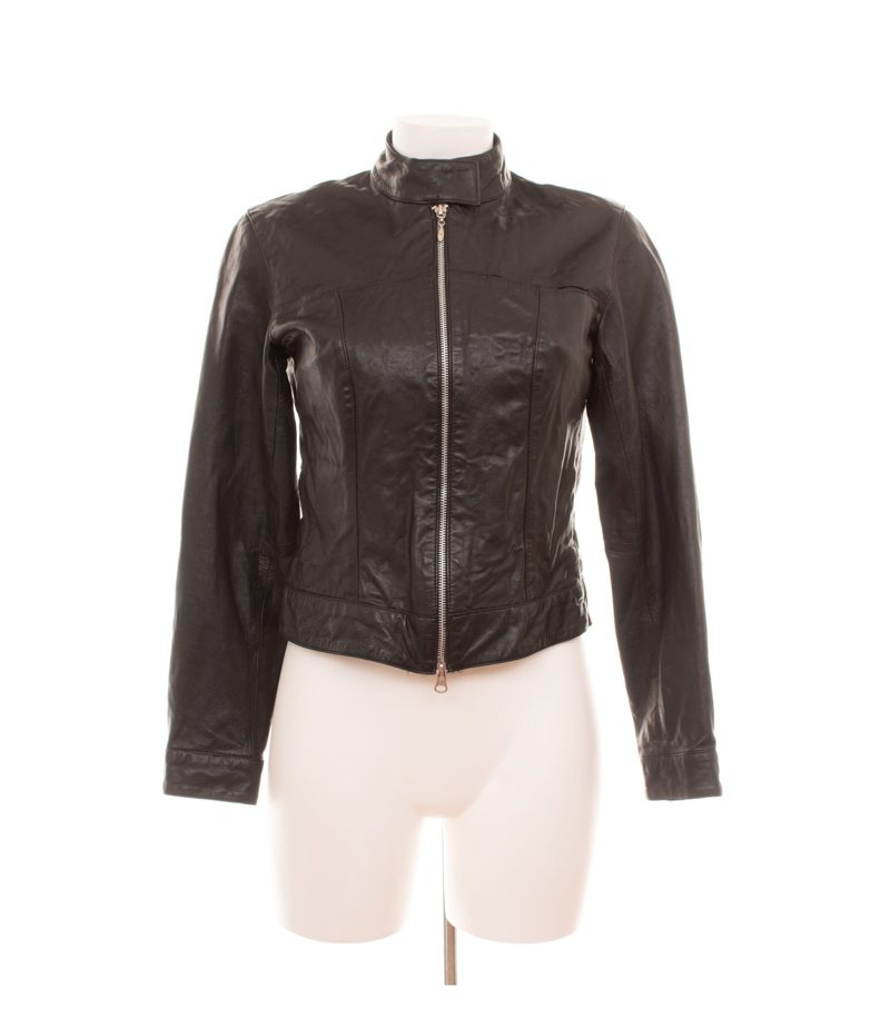 Helline Damen Jacke Gr. 34 Schwarz Leder – Foto 1