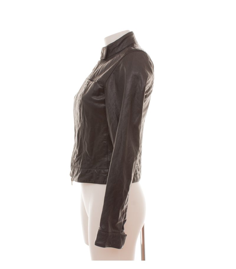 Helline Damen Jacke Gr. 34 Schwarz Leder – Foto 2