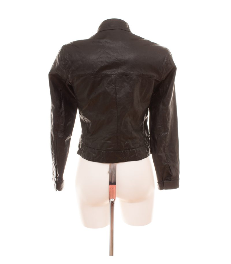 Helline Damen Jacke Gr. 34 Schwarz Leder – Foto 3