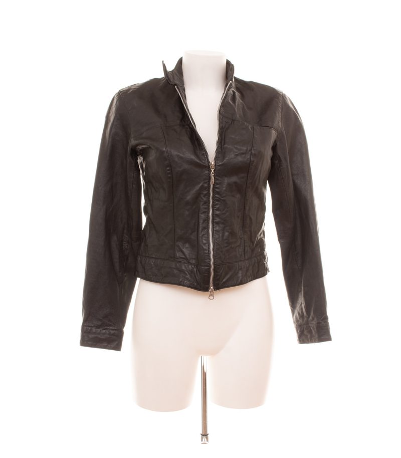 Helline Damen Jacke Gr. 34 Schwarz Leder – Foto 5
