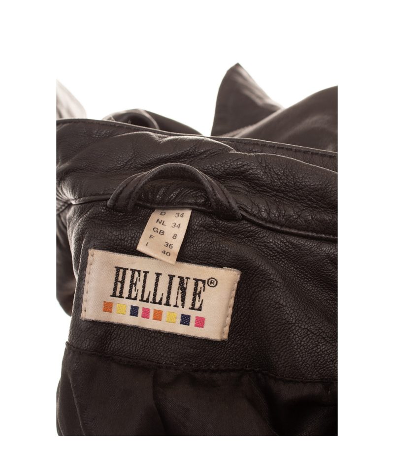 Helline Damen Jacke Gr. 34 Schwarz Leder – Foto 6