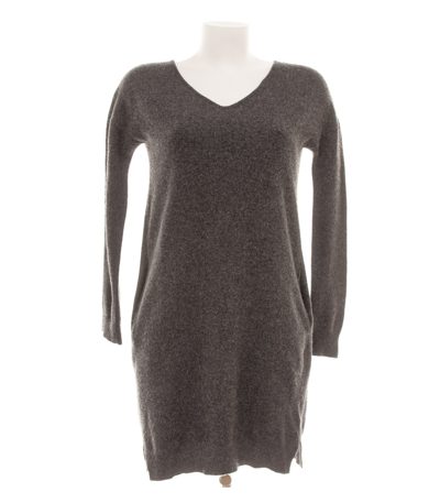 Marc O'Polo Damen Kleid Gr. 36 Grau Wolle Strickkleid