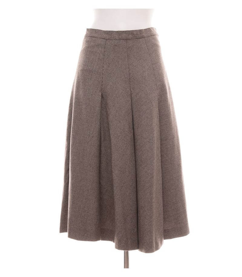Lorenzini Damen Rock Gr. 36 (III) Braun/Beige Wolle Hahnentritt – Foto 1