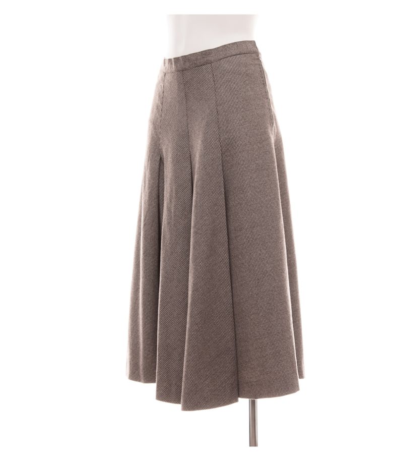 Lorenzini Damen Rock Gr. 36 (III) Braun/Beige Wolle Hahnentritt – Foto 2