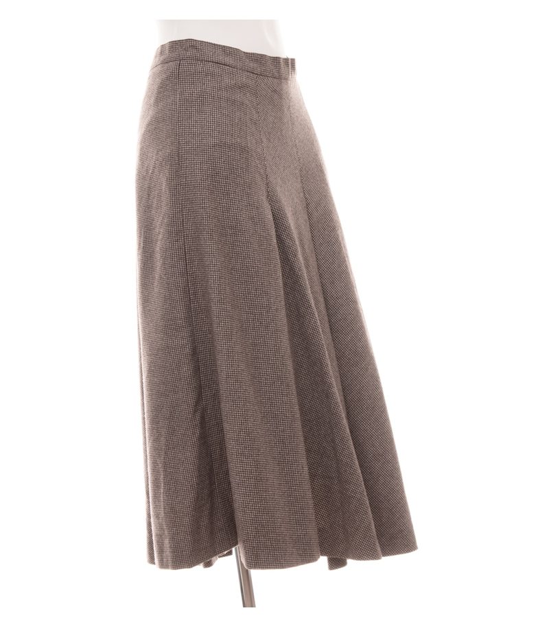 Lorenzini Damen Rock Gr. 36 (III) Braun/Beige Wolle Hahnentritt – Foto 4