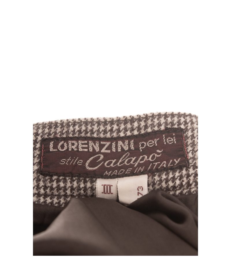 Lorenzini Damen Rock Gr. 36 (III) Braun/Beige Wolle Hahnentritt – Foto 5
