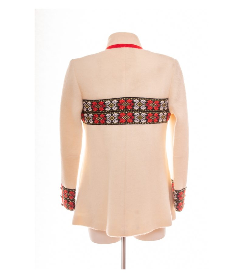 A.S. Evebofoss Damen Jacke Gr. 38 (42) Perlweiß Wolle Bestickt – Foto 4