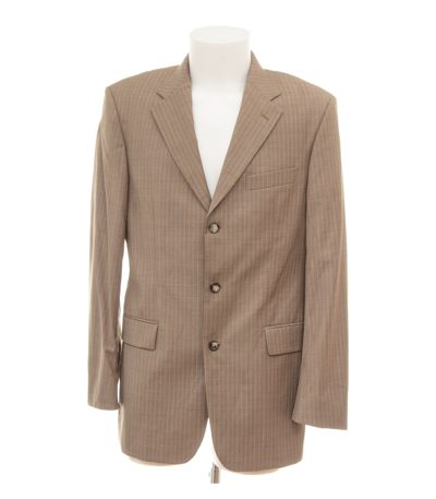 Hugo Boss Herren Sakko Gr. 94 Parma Braun Einreiher Wolle Gestreift