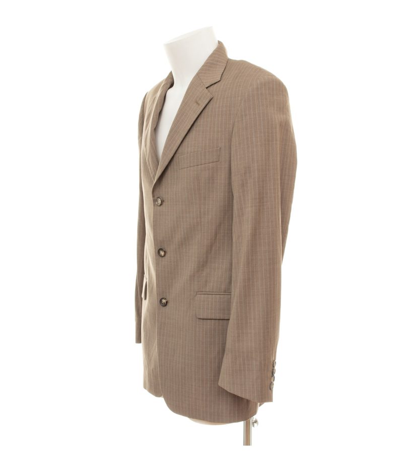 Hugo Boss Herren Sakko Gr. 94 Parma Braun Einreiher Wolle Gestreift – Foto 2