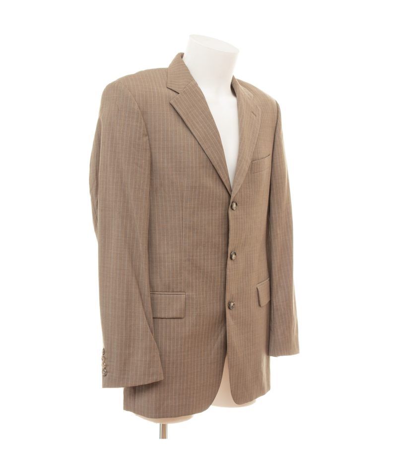 Hugo Boss Herren Sakko Gr. 94 Parma Braun Einreiher Wolle Gestreift – Foto 4