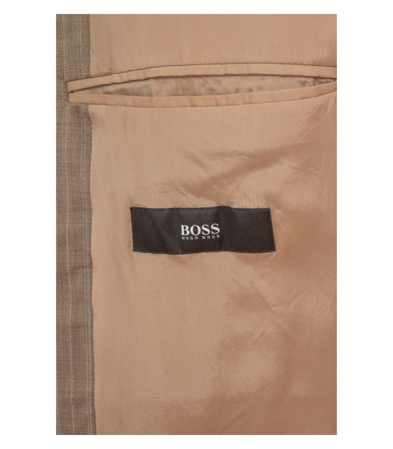 Hugo Boss Herren Sakko Gr. 94 Parma Braun Einreiher Wolle Gestreift – Foto 6