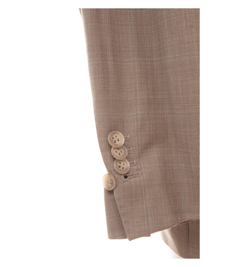 Sartoria Herren Sakko Gr. 52 Ludwig AMF H-Pina Braun Einreiher Wolle Kariert – Foto 5
