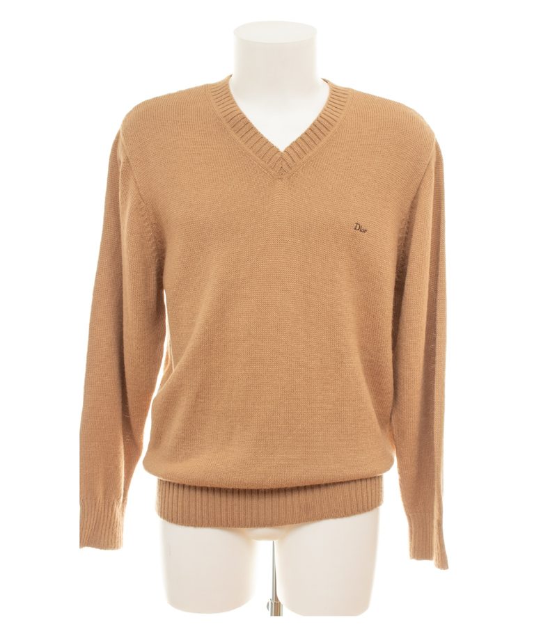 Christian Dior Herren Pullover Gr. L Braun Strickpullover Alpakawollmix – Foto 1