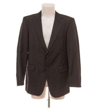 Strellson Herren Sakko Gr. 48 Schwarz Einreiher Wolle Suprer100 S