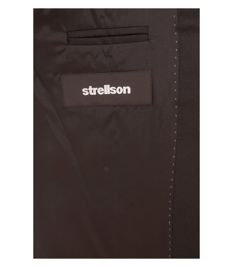 Strellson Herren Sakko Gr. 48 Schwarz Einreiher Wolle Suprer100 S – Foto 8
