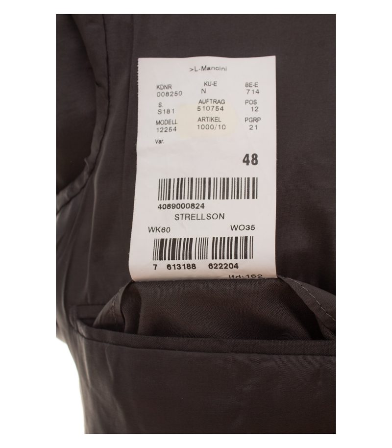 Strellson Herren Sakko Gr. 48 Schwarz Einreiher Wolle Suprer100 S – Foto 9