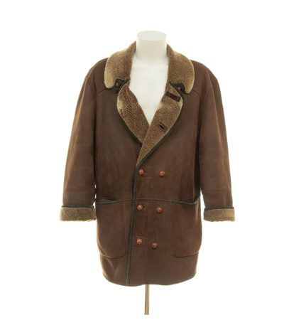 Zeiler Herren Mantel Gr. 52 Braun Fell Leder