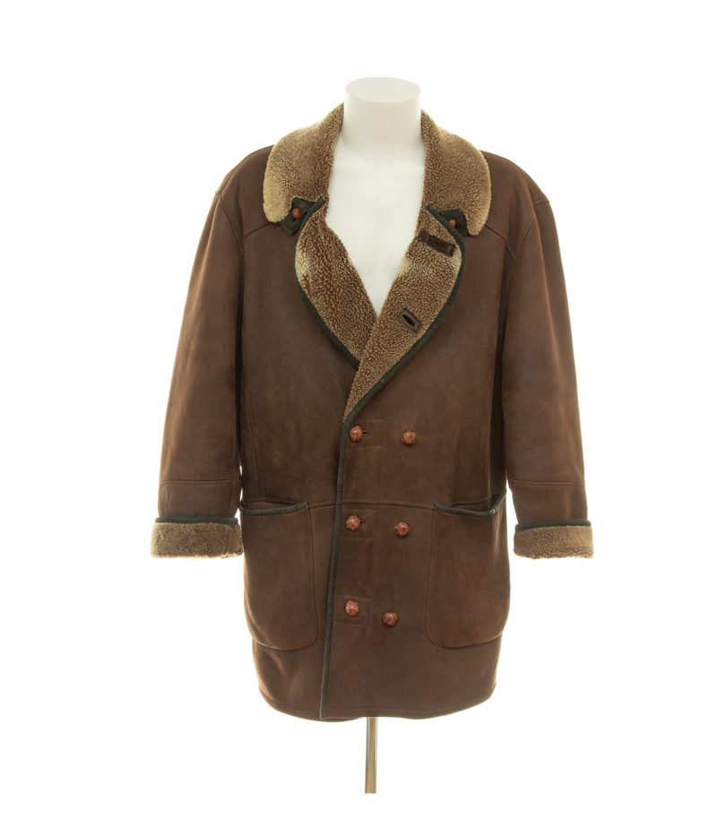 Zeiler Herren Mantel Gr. 52 Braun Fell Leder – Foto 1