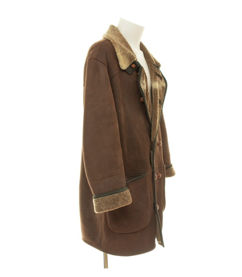 Zeiler Herren Mantel Gr. 52 Braun Fell Leder – Foto 2