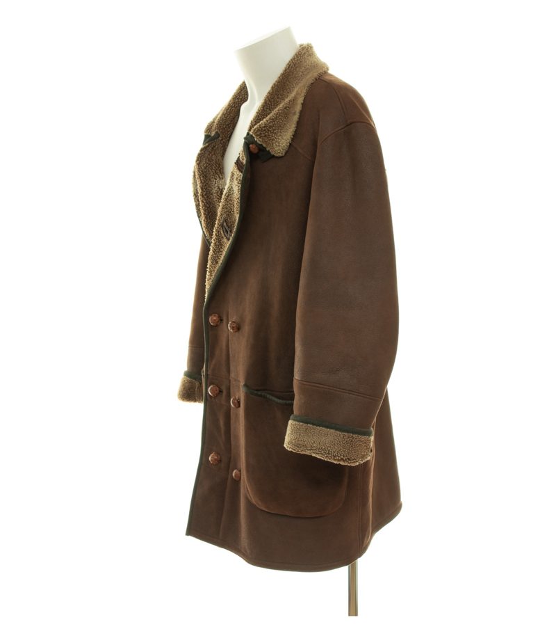 Zeiler Herren Mantel Gr. 52 Braun Fell Leder – Foto 4