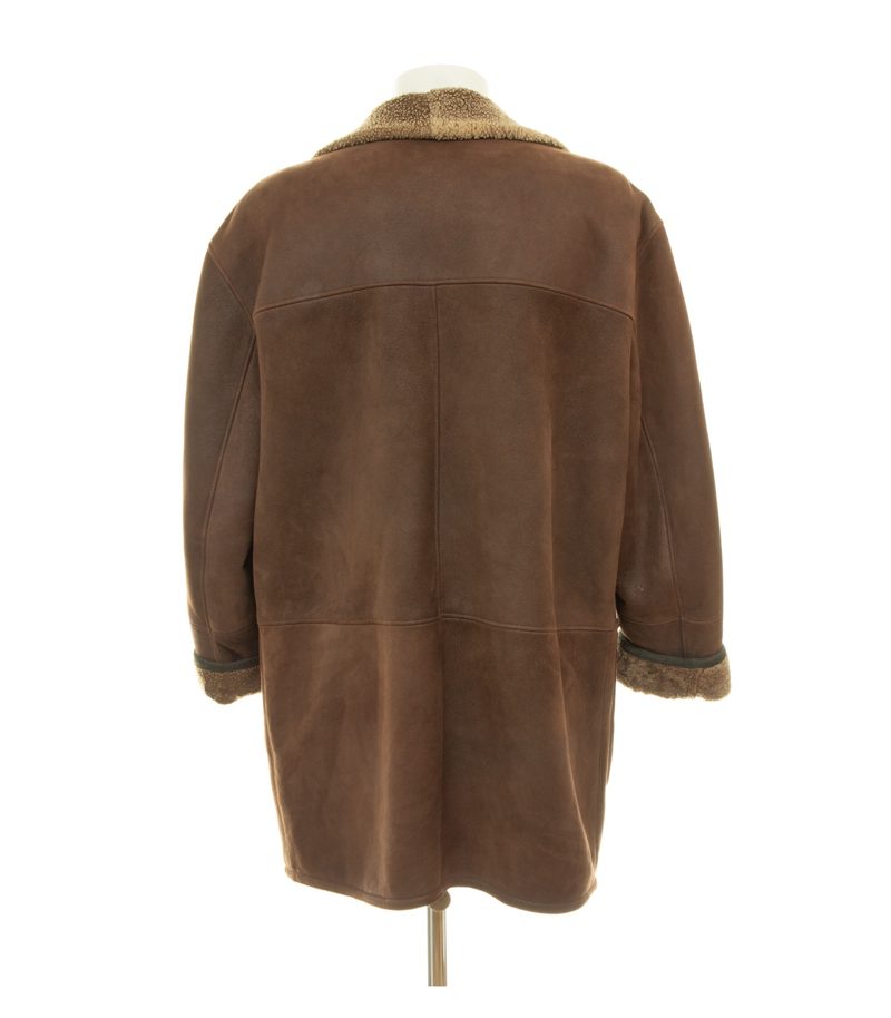 Zeiler Herren Mantel Gr. 52 Braun Fell Leder – Foto 3