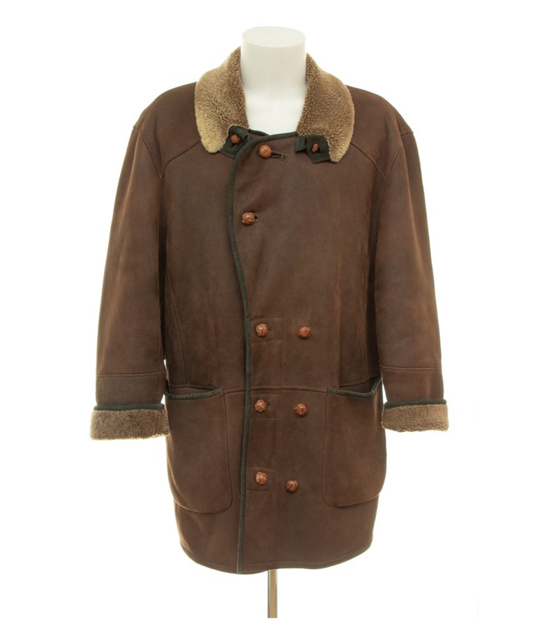 Zeiler Herren Mantel Gr. 52 Braun Fell Leder – Foto 5