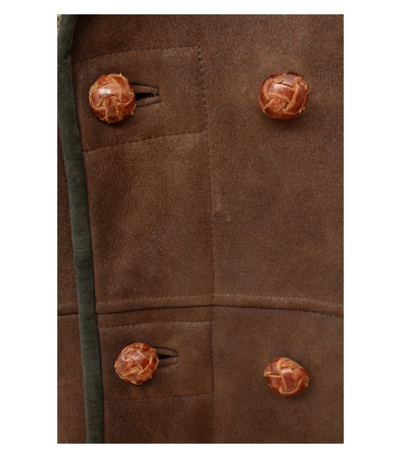 Zeiler Herren Mantel Gr. 52 Braun Fell Leder – Foto 7