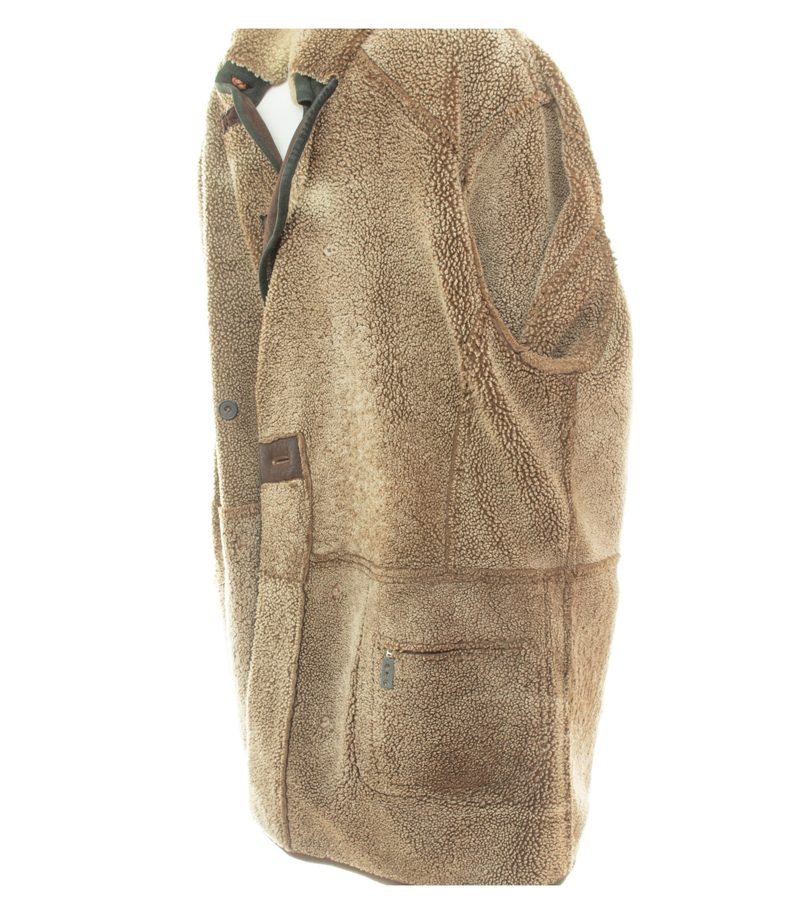 Zeiler Herren Mantel Gr. 52 Braun Fell Leder – Foto 9