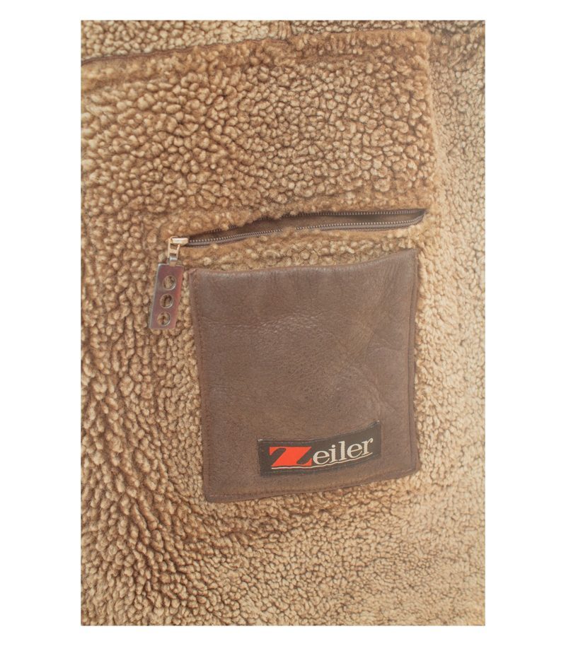 Zeiler Herren Mantel Gr. 52 Braun Fell Leder – Foto 10