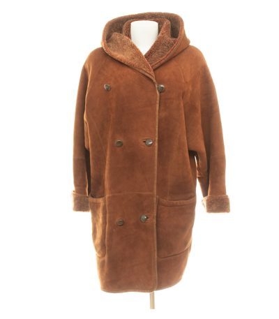 STRIWA Damen Mantel Gr. M Braun Leder