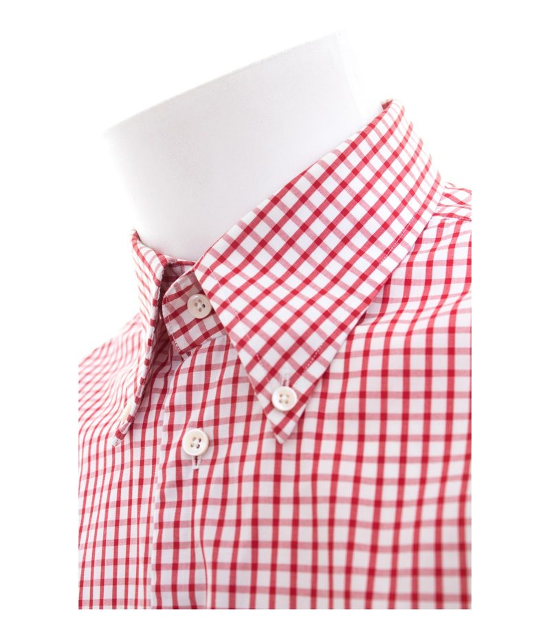 SOR Herren Hemd Business Shirt Gr. 41/16/L Rot Weiß Baumwolle – Foto 2