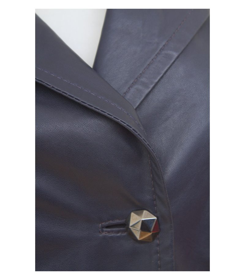 Riani Damen Jacke Gr. 38 Blau Lederjacke Lammnappa – Foto 6