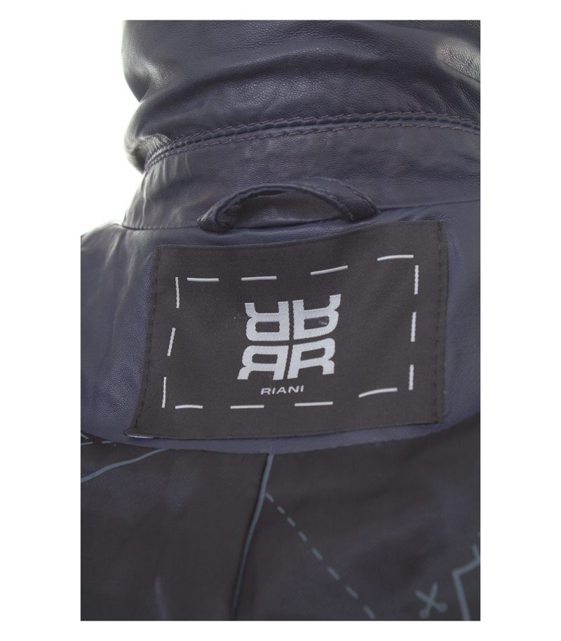 Riani Damen Jacke Gr. 38 Blau Lederjacke Lammnappa – Foto 9
